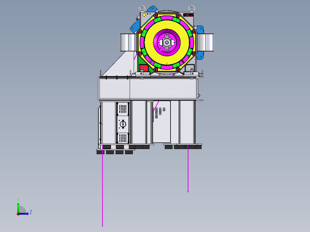 重载高速梯主机及主机架sw19左视图
