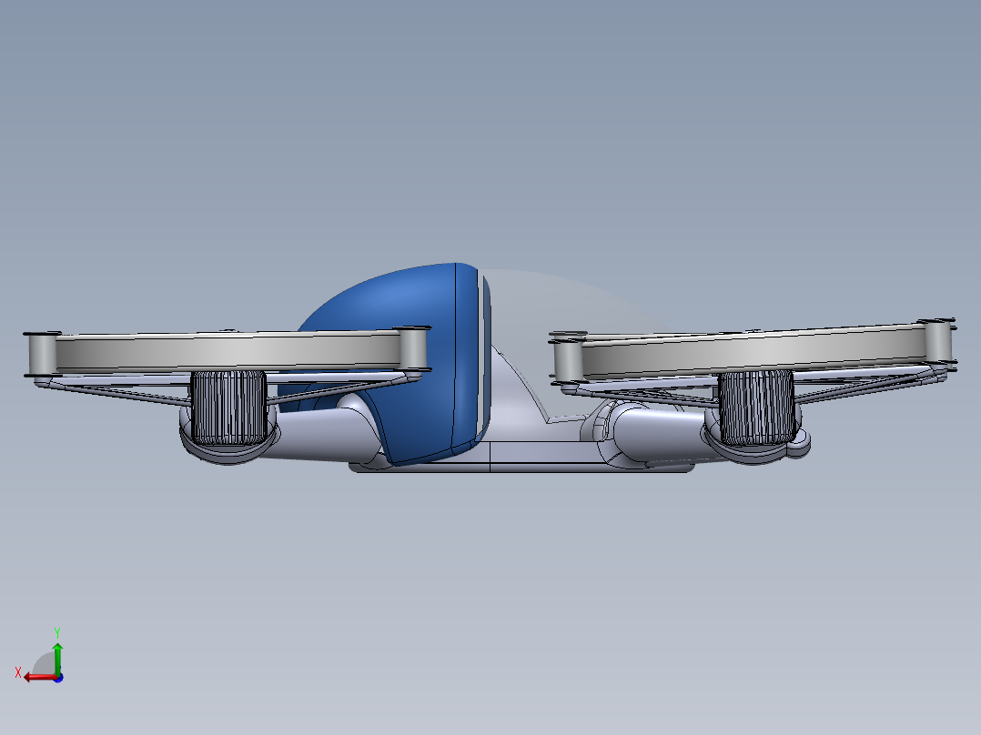 陆空两用旋翼无人机后视图