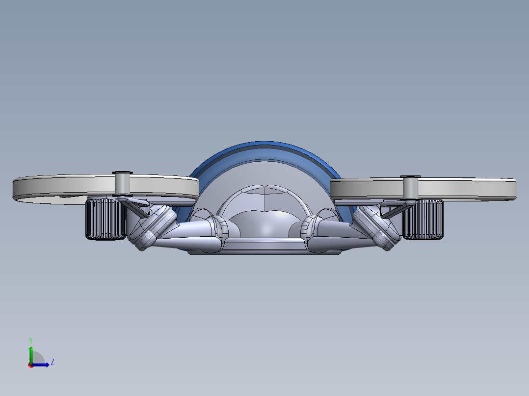 陆空两用旋翼无人机左视图