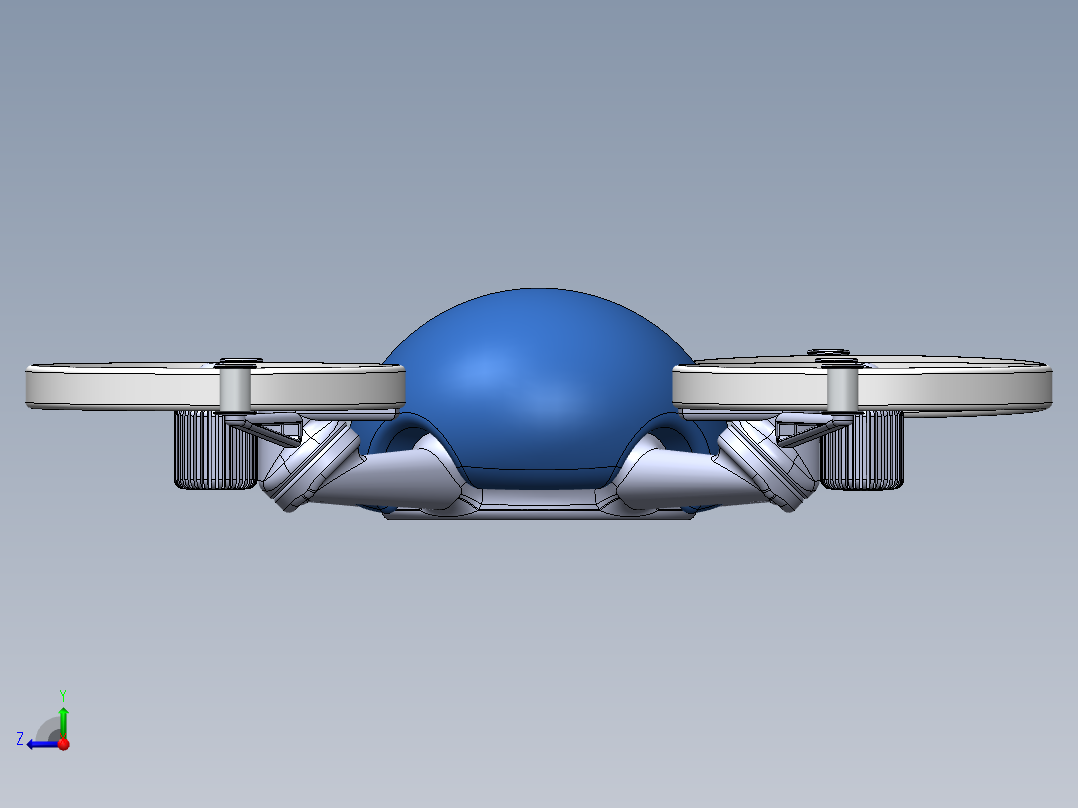 陆空两用旋翼无人机右视图