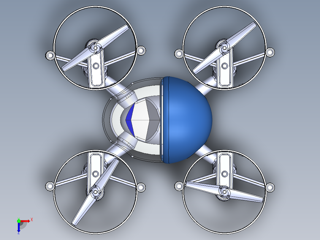 陆空两用旋翼无人机俯视图
