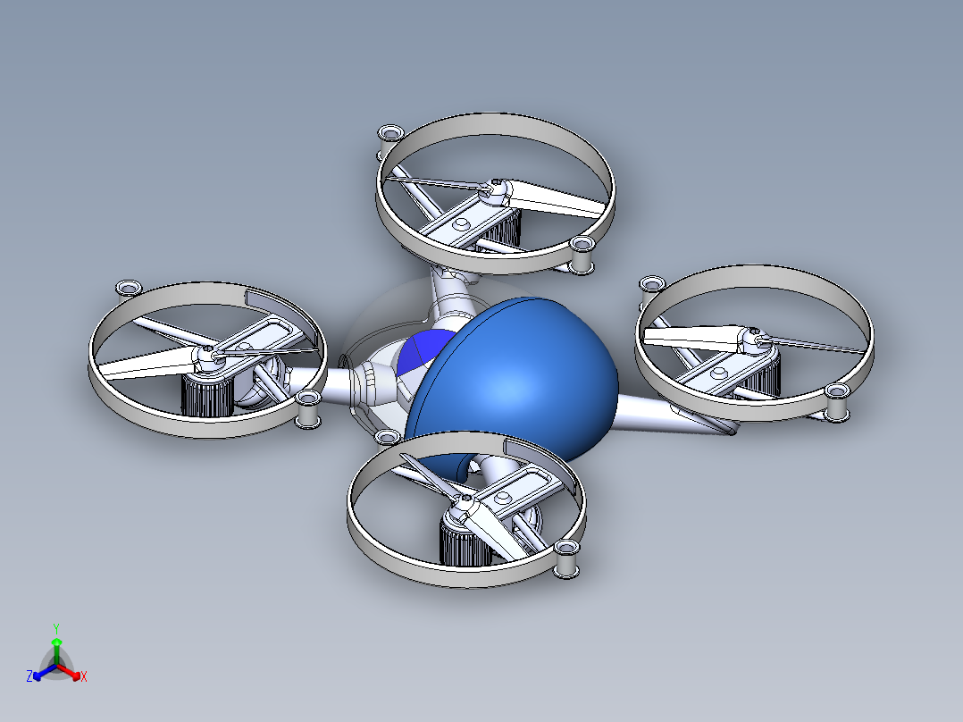 陆空两用旋翼无人机正等轴测图