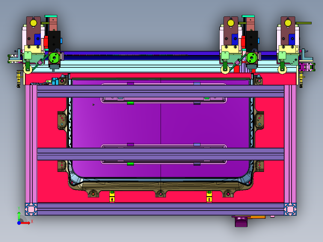 自动化去天窗毛刺设备前视图