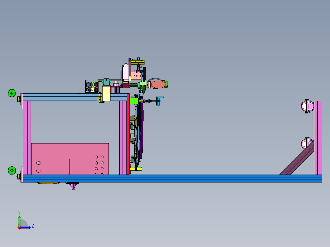 自动化去天窗毛刺设备左视图
