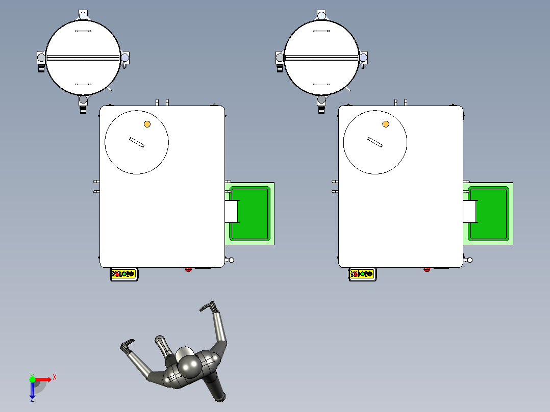 自动灌瓶机俯视图