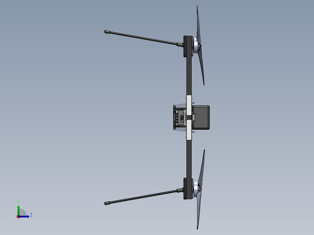 H型无人机左视图