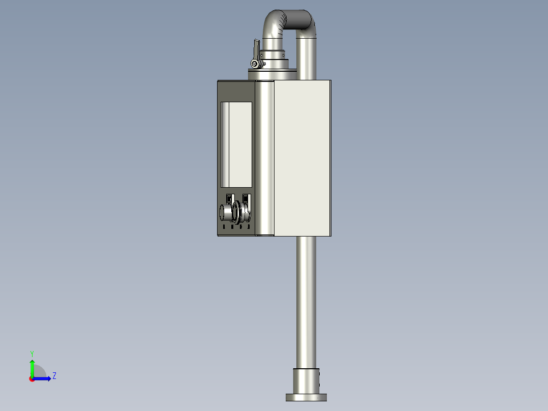 玻璃抛光机控制箱左视图