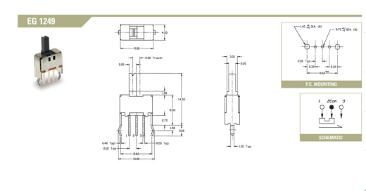 SPDT滑动开关，EG1249缩略图
