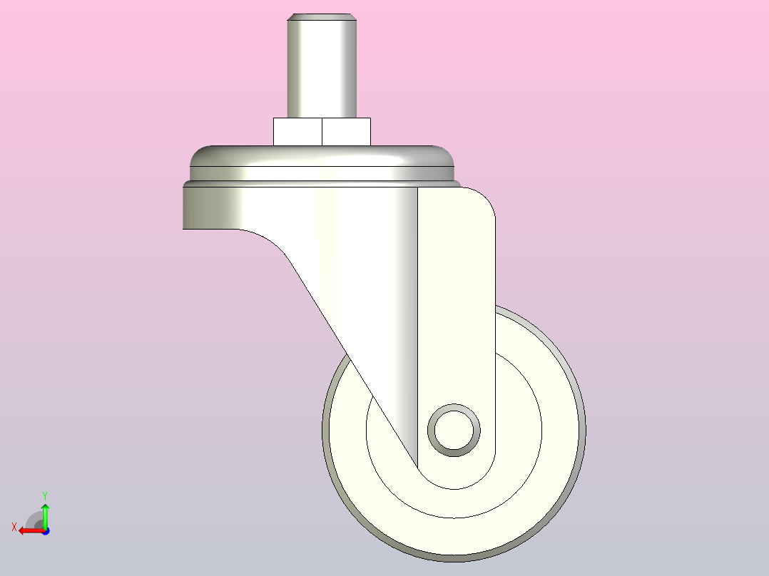 轻载不锈钢型(35~50kg)螺纹型脚轮[CANMS38-U]后视图