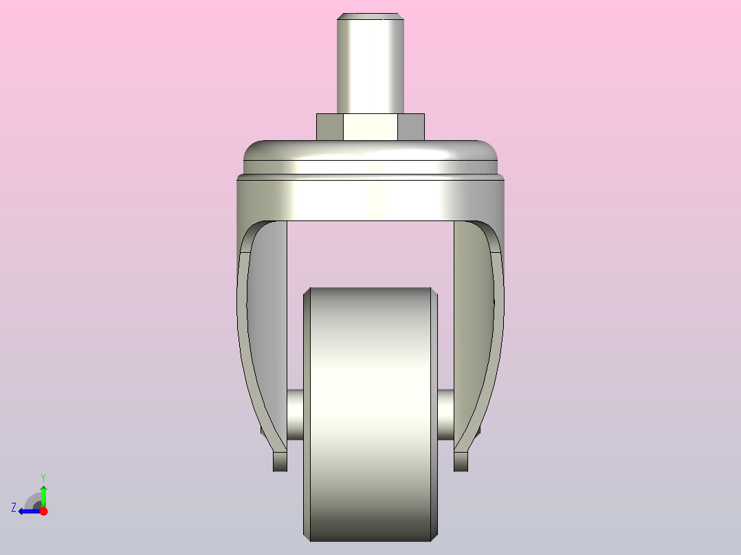 轻载不锈钢型(35~50kg)螺纹型脚轮[CANMS38-U]右视图
