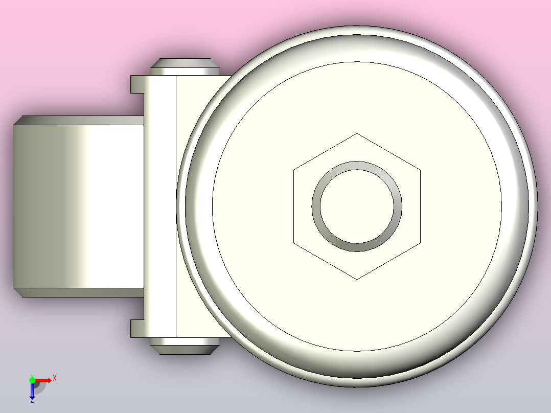 轻载不锈钢型(35~50kg)螺纹型脚轮[CANMS38-U]俯视图