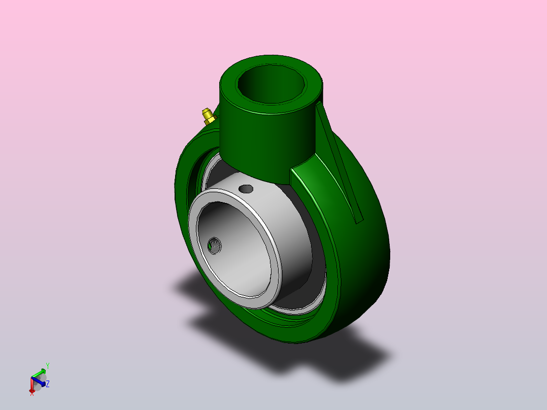 带悬吊式座顶丝外球面球轴承[UCHA型]_UCHA212正等轴测图