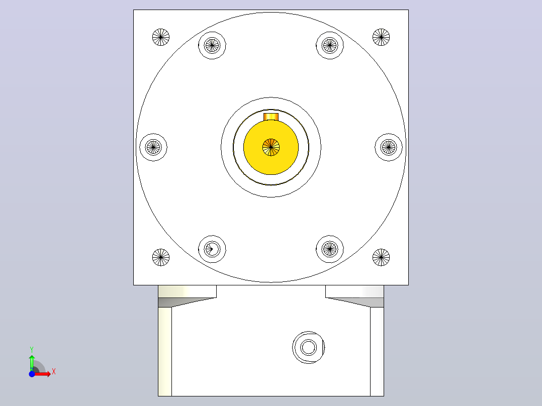 PW110双轴-1 19-70-90-M6换向器PW110双轴输出-1 19-70-90-M6前视图