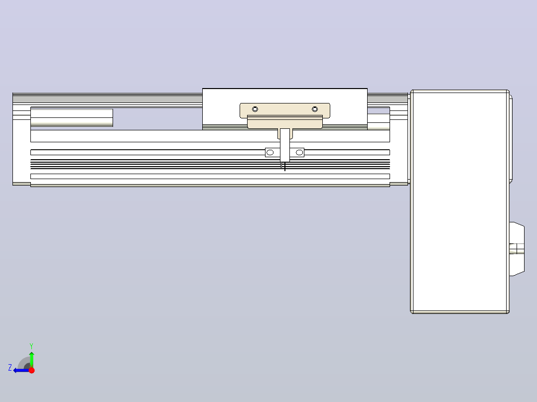 皮带直线轴半封闭可选导轨TPA-HNB-105D-90-L50-LP-Y-P20-N3右视图