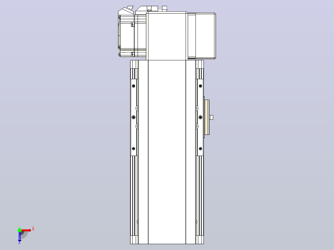 皮带直线轴半封闭可选导轨TPA-HNB-105D-90-L50-LP-Y-P20-N3俯视图