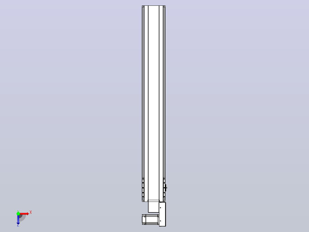 皮带直线轴半封闭可选导轨TPA-HNB-175D-140-L1200-MR-Y-P75-N3俯视图