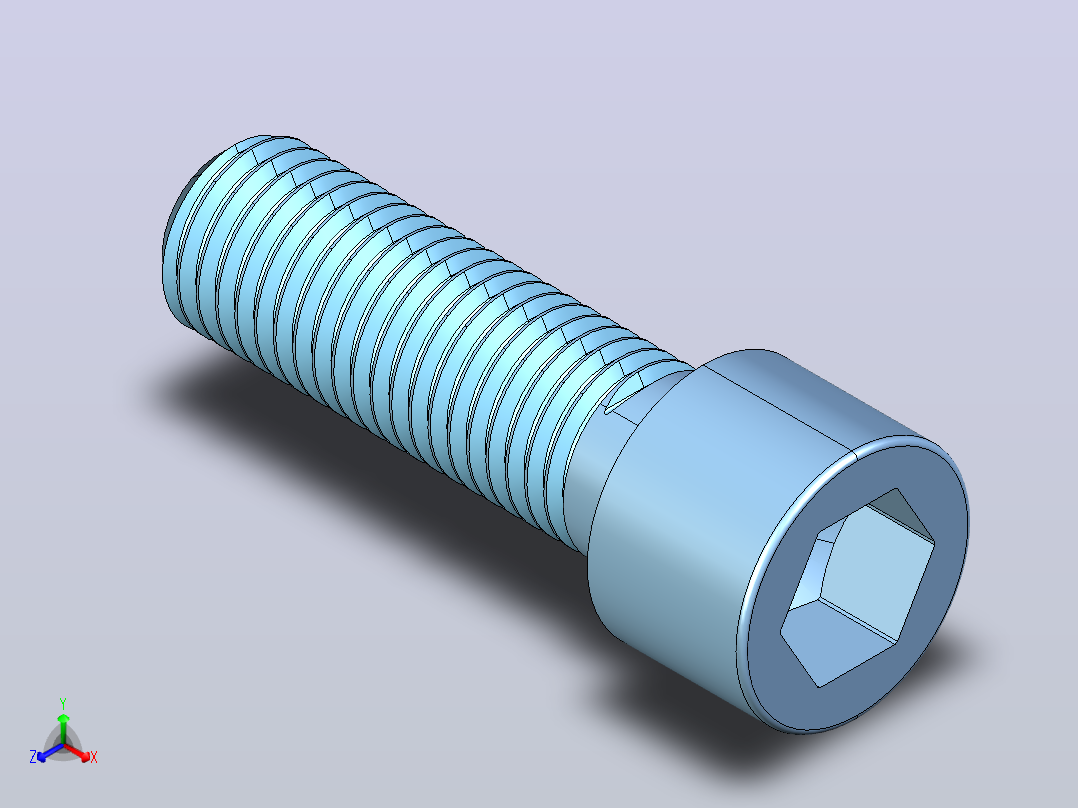 ISO 4762 M16x50带帽螺钉主视图
