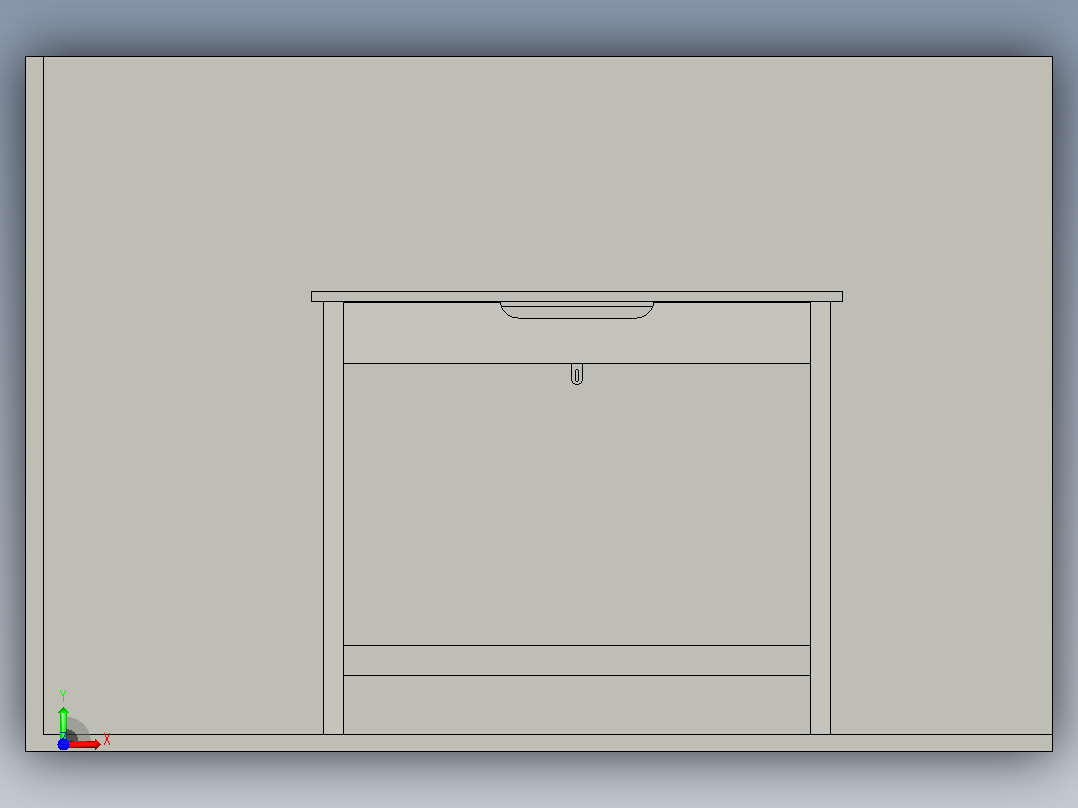 家具-办公桌01前视图