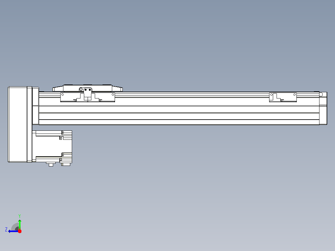 滚珠丝杠直线轴内置导轨TPA-GCR-80-1610C-L350-MP-M40-N3右视图
