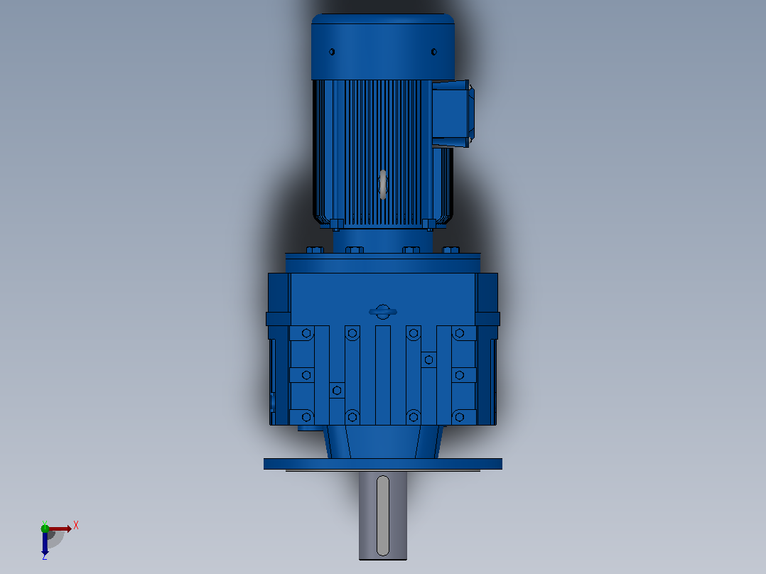RF147法兰轴伸式安装斜齿轮减速机RF147-Y5.5-8P-132S-M1-0°-Φ550俯视图