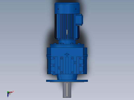 RF147法兰轴伸式安装斜齿轮减速机RF147-Y5.5-8P-132S-M1-0°-Φ550俯视缩略图