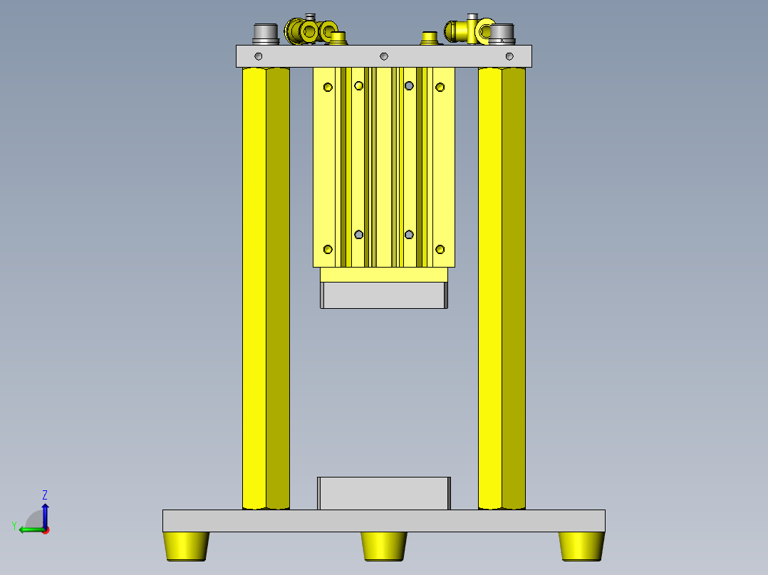 双手同时按下的开关机构左视图