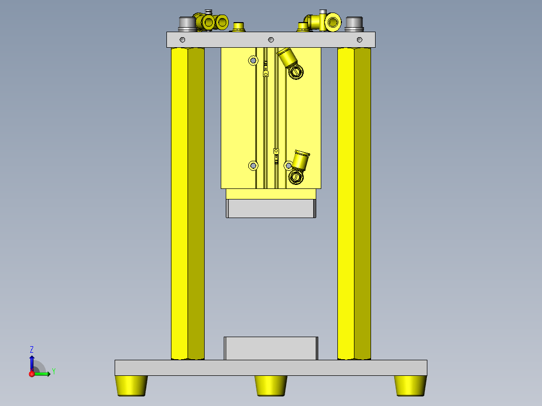 双手同时按下的开关机构右视图