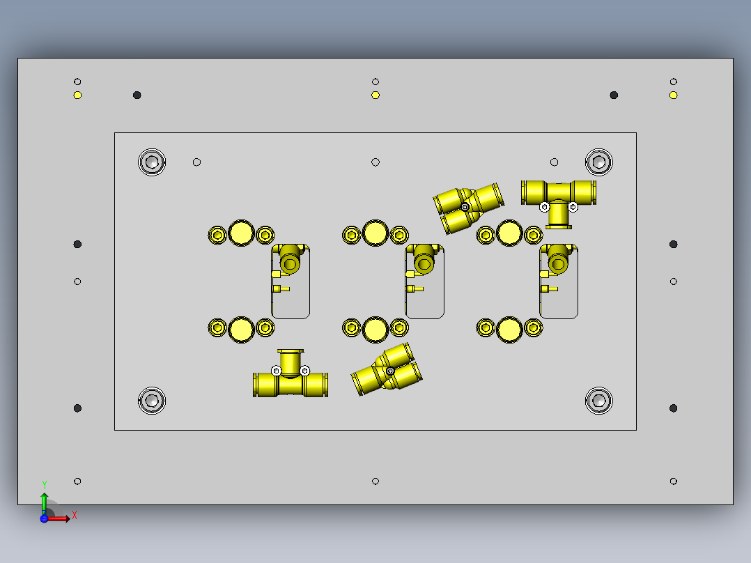 双手同时按下的开关机构俯视图