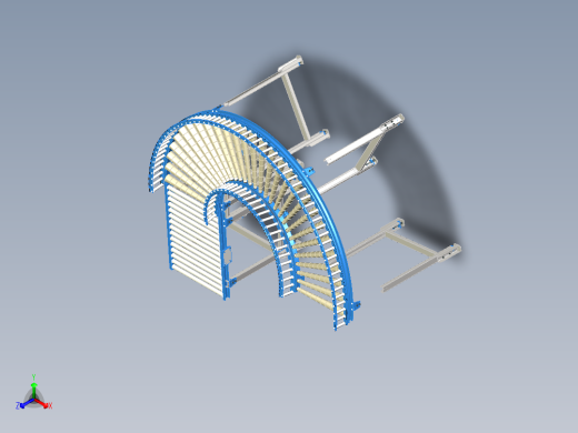曲线斜坡滚筒输送线正等轴测缩略图
