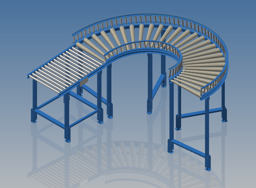 曲线斜坡滚筒输送线