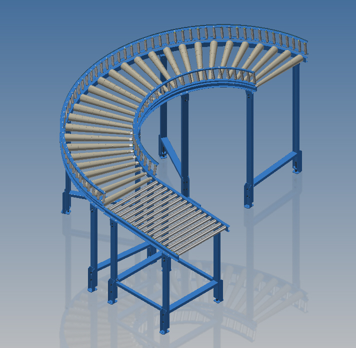 曲线斜坡滚筒输送线