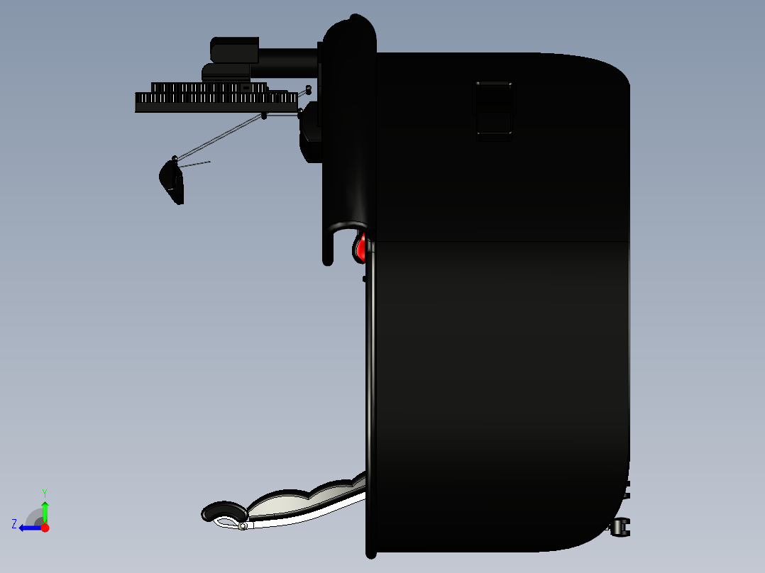 环形电脑桌模型右视图