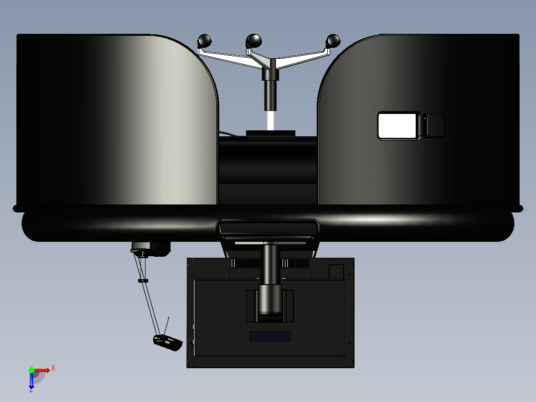 环形电脑桌模型俯视图