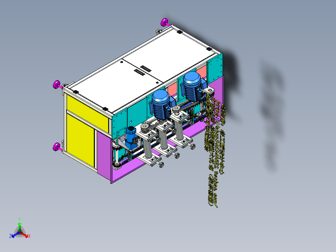A35_金属件表面抛光打磨机正等轴测图