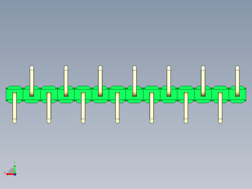彩色公排针 100mil 2.54mm 系列-DS1022_green_14p_100mil_Type_SMT_R1_rev1.0后视缩略图