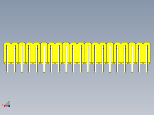彩色公排针 100mil 2.54mm 系列-DS1022_yellow_3x20p_100mil_TypeD_rev1.0后视缩略图