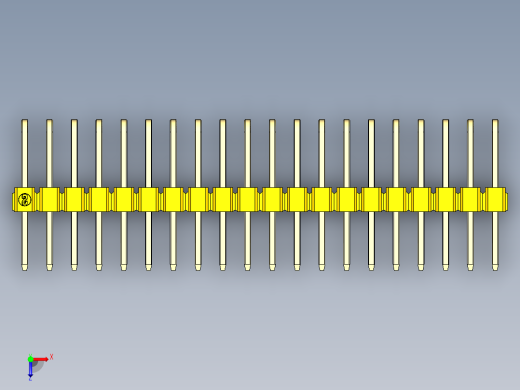 彩色公排针 100mil 2.54mm 系列-DS1022_yellow_3x20p_100mil_TypeD_rev1.0俯视缩略图
