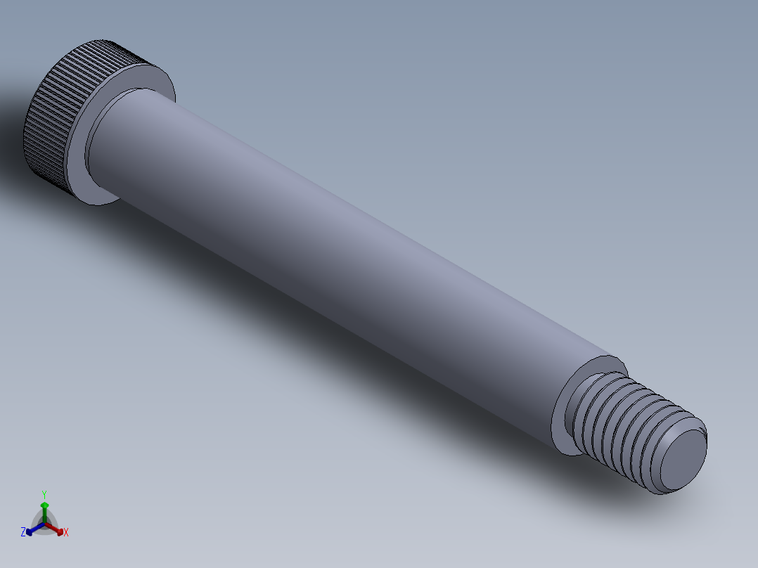 内六角螺螺栓-SB 0.500-13 x3.75.SLDPRT正等轴测图