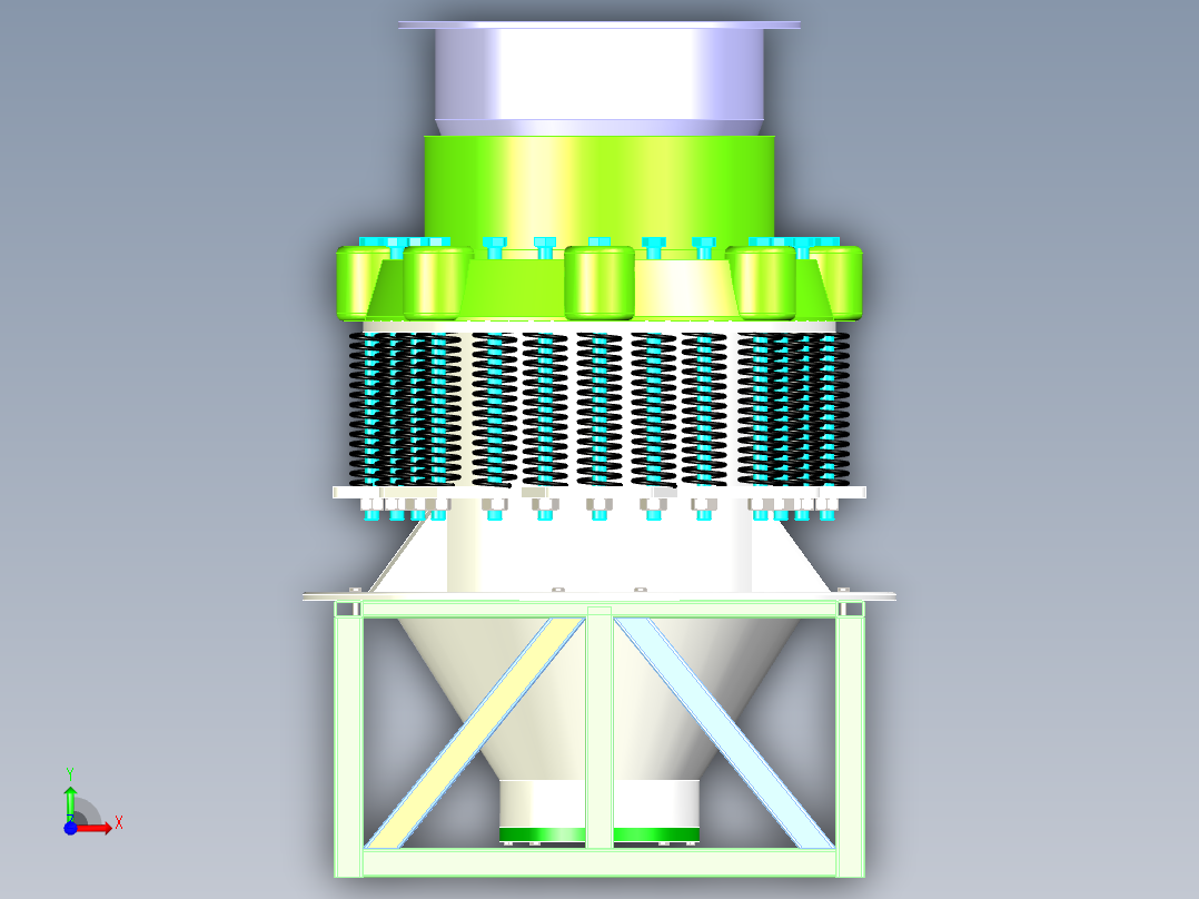 圆锥破碎机的设计CAD+SW2016+说明前视图