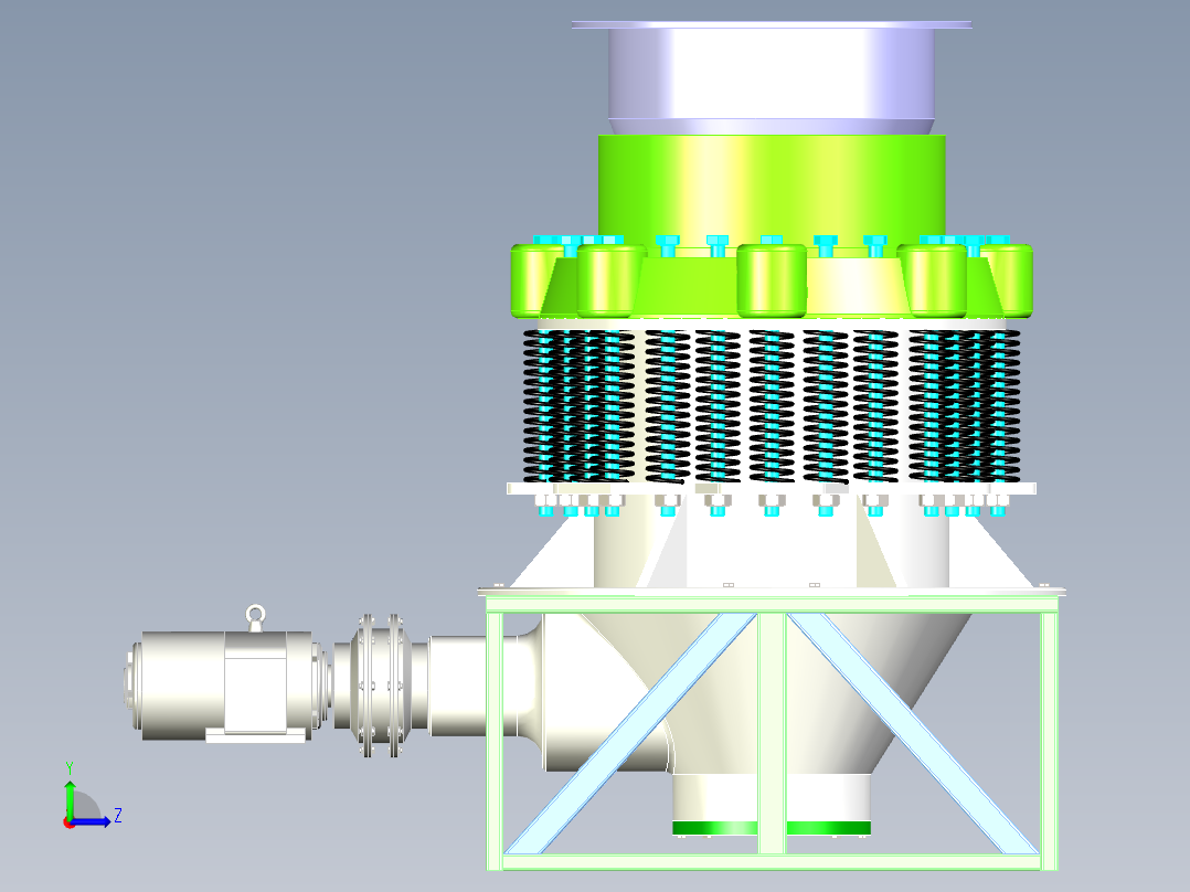 圆锥破碎机的设计CAD+SW2016+说明左视图