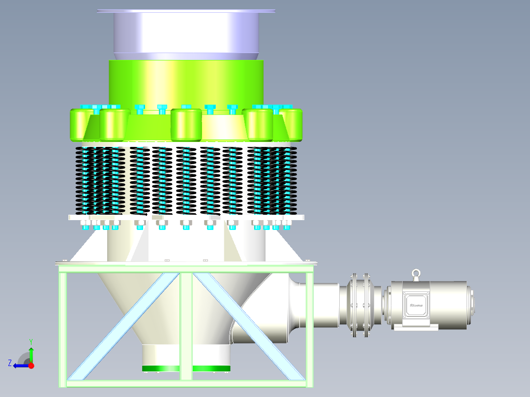 圆锥破碎机的设计CAD+SW2016+说明右视图