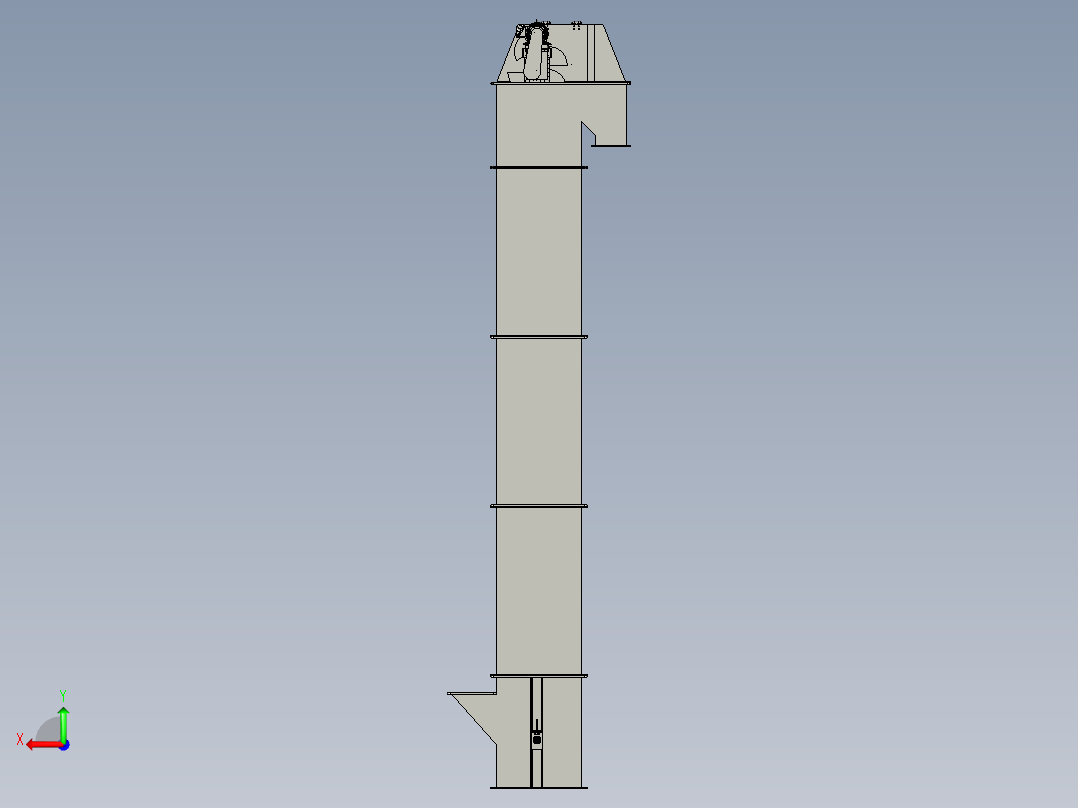 垂直斗式提升机后视图