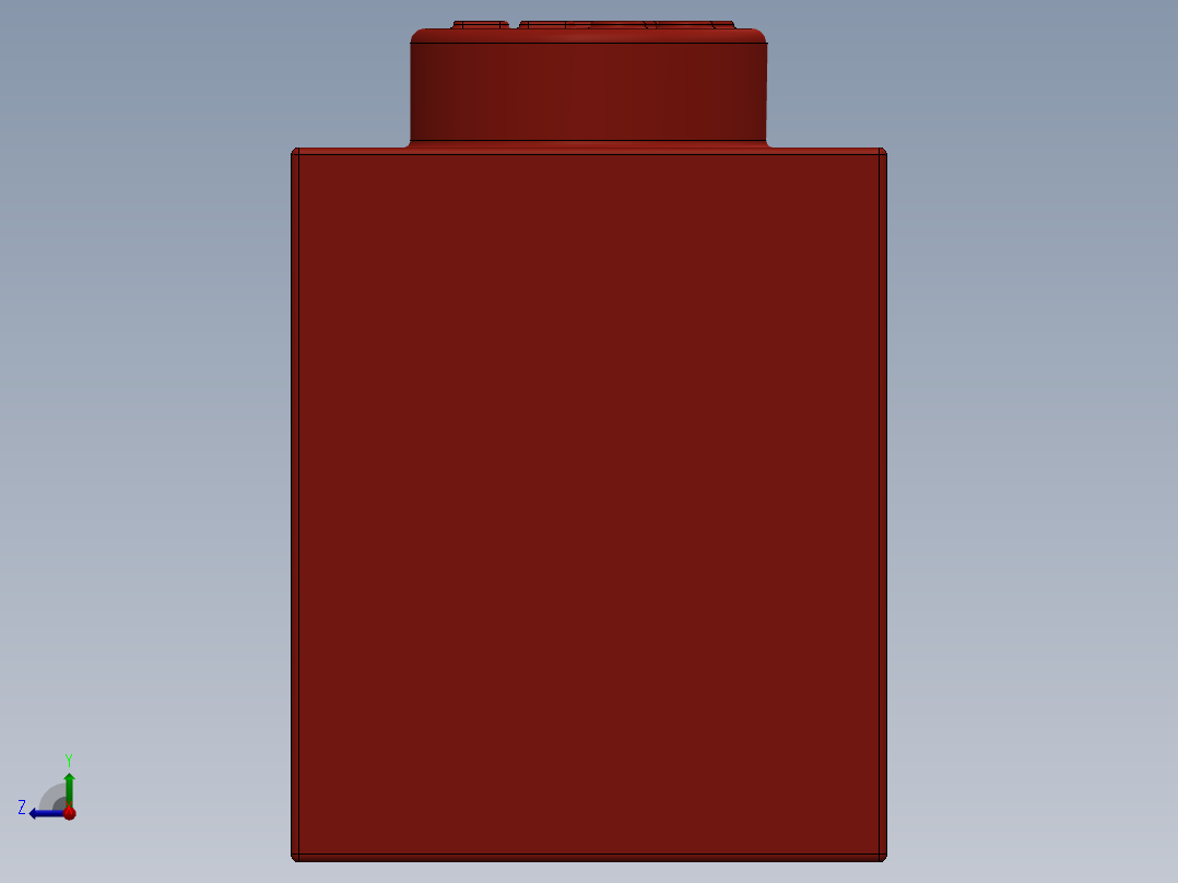 乐高套装 4421基本积木-300821 Bright Red Brick 1 x 8.SLDPRT右视图