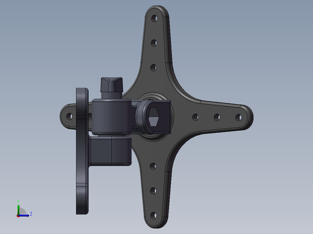 显示器万向支撑左视图
