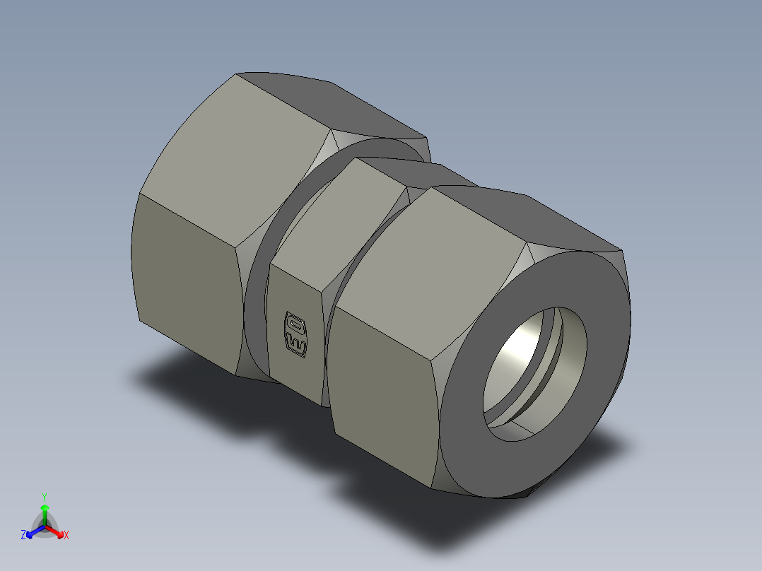 卡套式工业通用硬管接头EO Union G25SCF正等轴测图