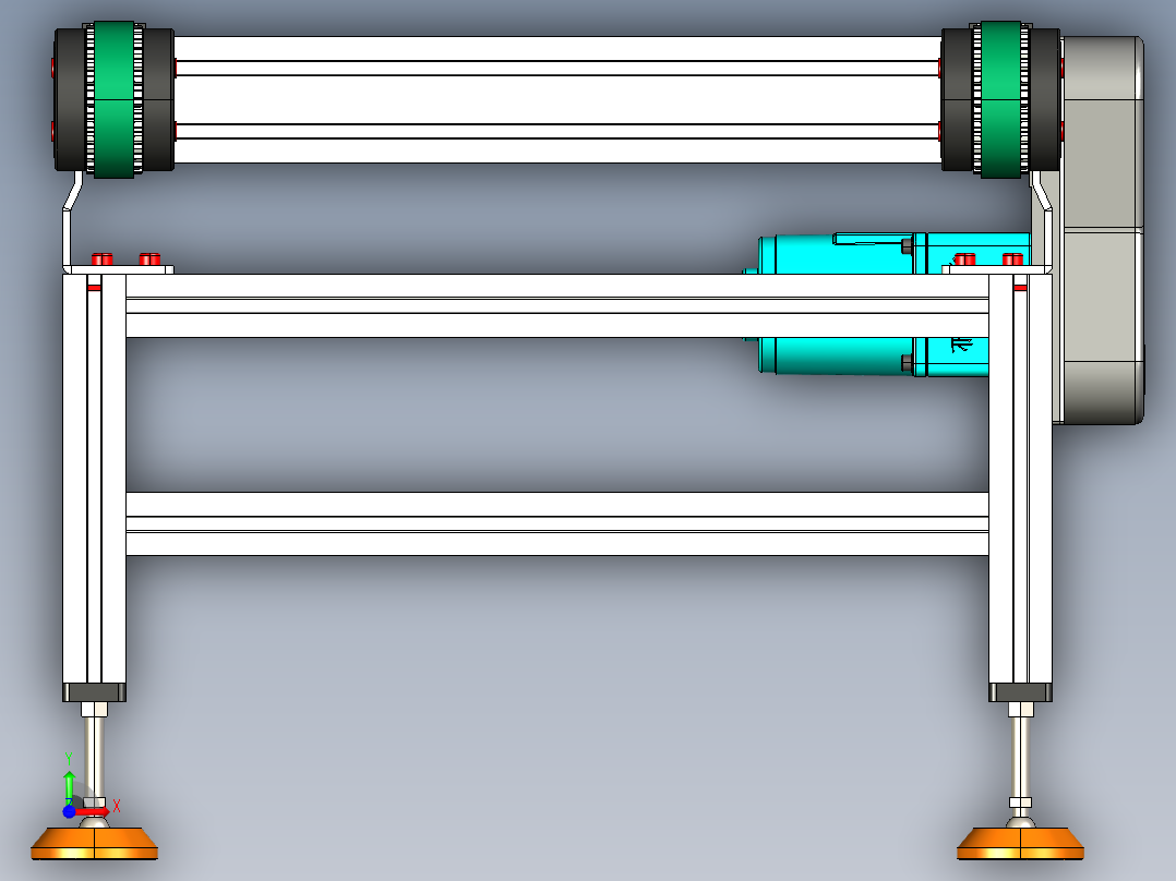 LE-XC4080-齿形同步线右边驱动前视图