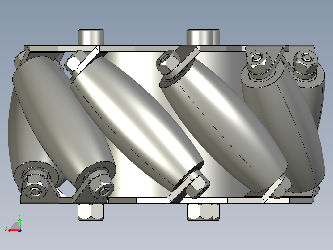 9辊子麦克纳姆轮后视图