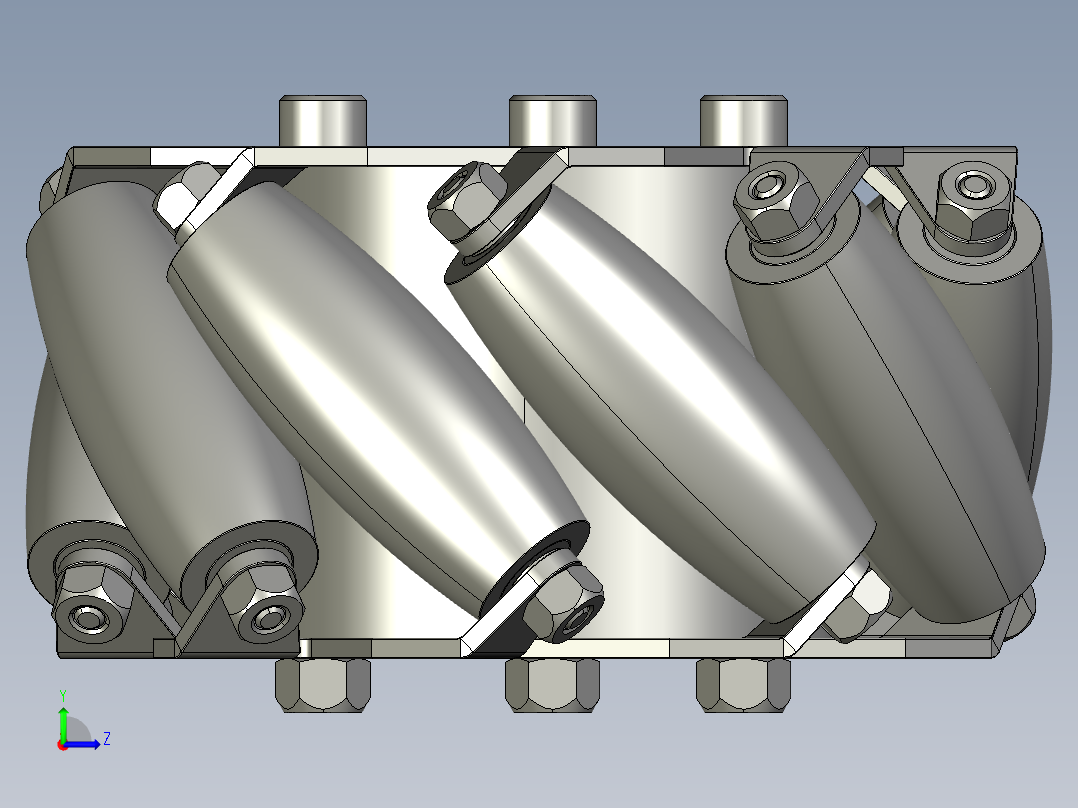 9辊子麦克纳姆轮左视图