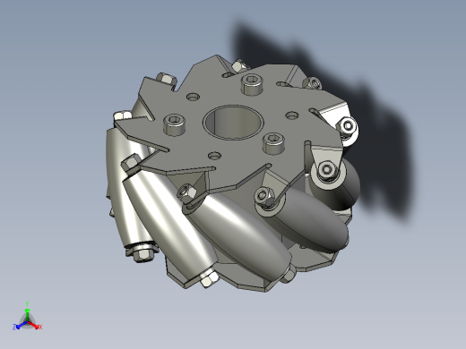 9辊子麦克纳姆轮正等轴测缩略图