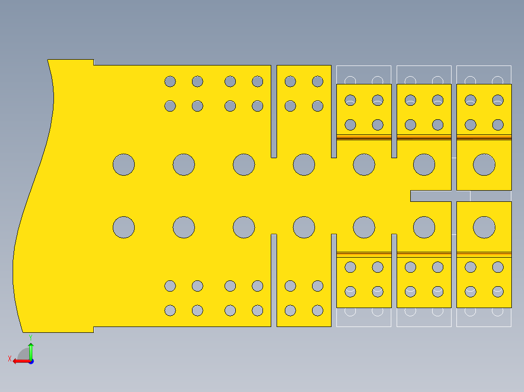 Z形零件级进模（CAD图+UG三维）后视图